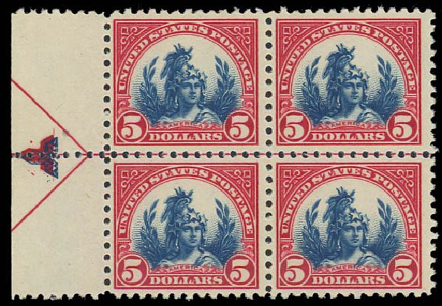 US Stamps Price Scott Catalog #573 - 1923 US$5.00 Freedom Statue Perf 11. Daniel Kelleher Auctions, Oct 2011, Sale 626, Lot 444