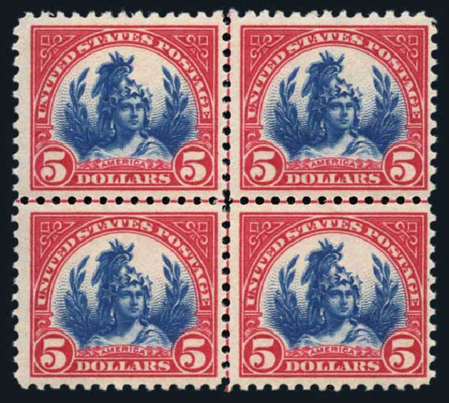Prices of US Stamps Scott Cat. # 573: US$5.00 1923 Freedom Statue Perf 11. Harmer-Schau Auction Galleries, Aug 2014, Sale 102, Lot 2095