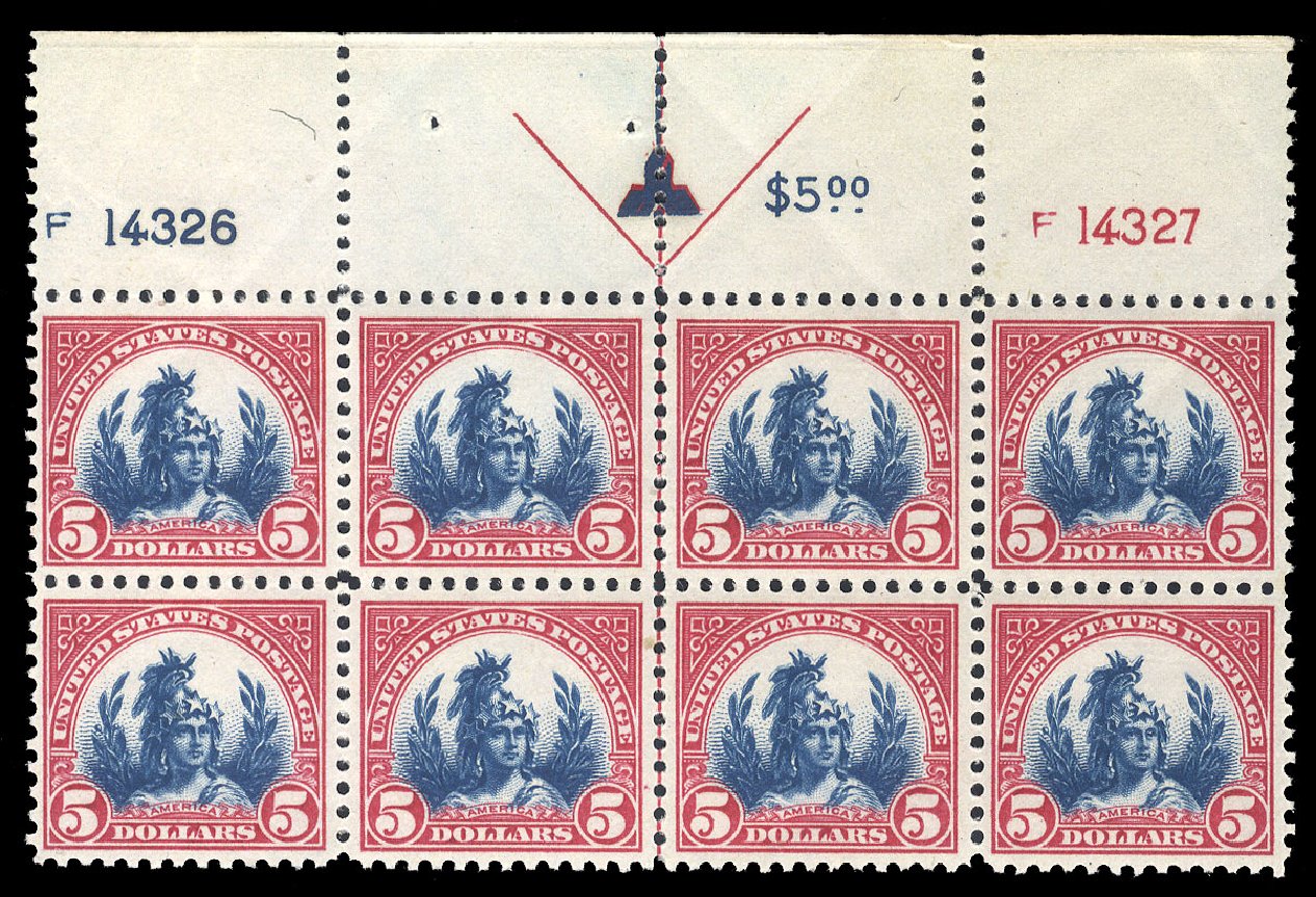 US Stamp Prices Scott Cat. 573: US$5.00 1923 Freedom Statue Perf 11. Cherrystone Auctions, Mar 2009, Sale 200903, Lot 232