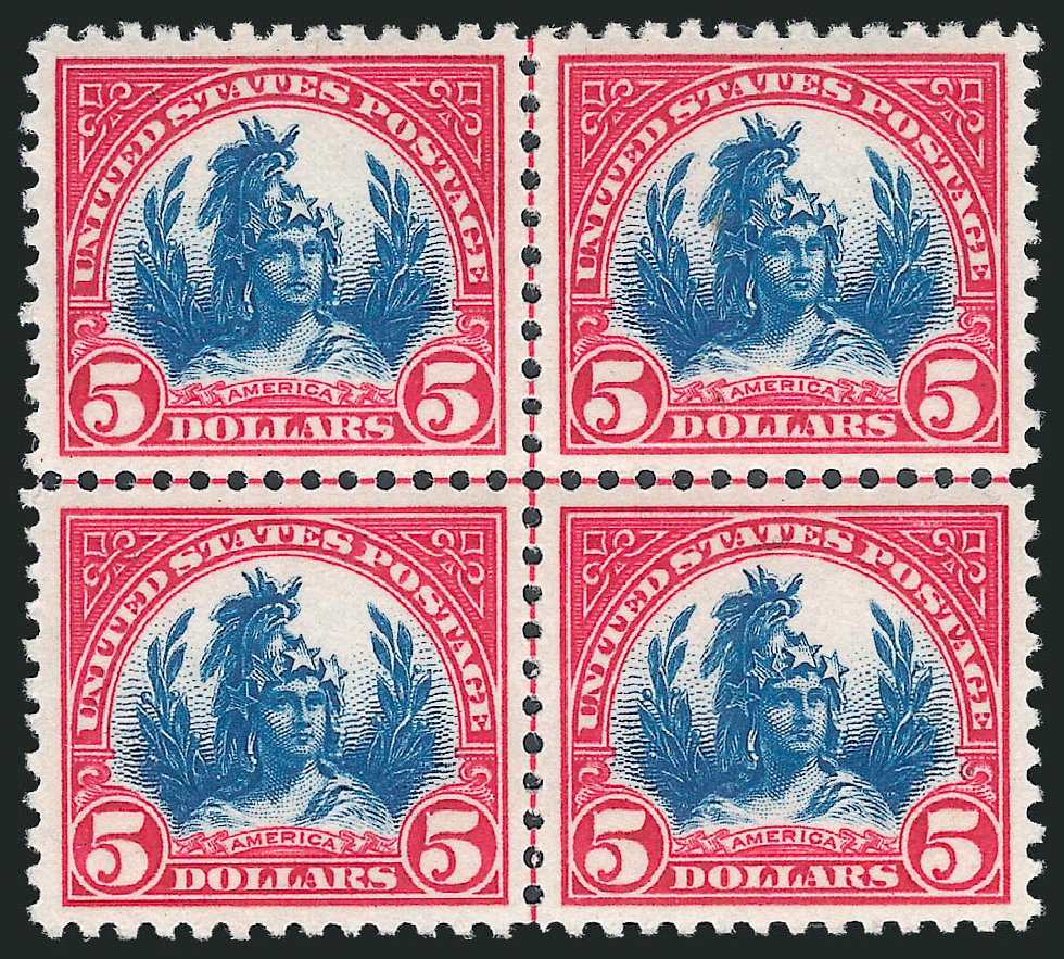 US Stamp Price Scott Cat. 573 - 1923 US$5.00 Freedom Statue Perf 11. Robert Siegel Auction Galleries, Mar 2013, Sale 1040, Lot 1983