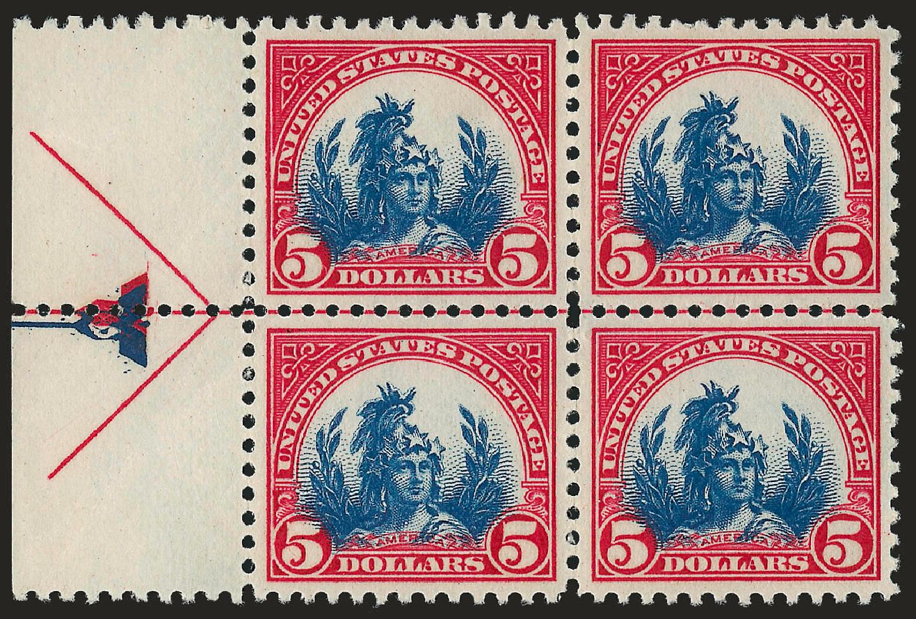 US Stamps Price Scott Catalog # 573 - US$5.00 1923 Freedom Statue Perf 11. Robert Siegel Auction Galleries, Sep 2008, Sale 962, Lot 2866