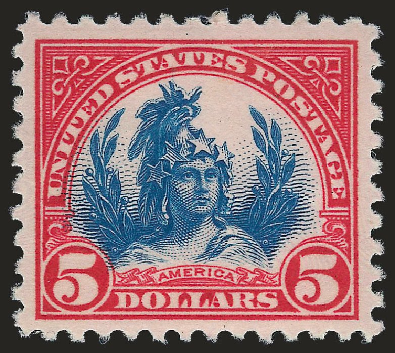 US Stamp Price Scott Cat. # 573: US$5.00 1923 Freedom Statue Perf 11. Robert Siegel Auction Galleries, Apr 2010, Sale 984, Lot 976