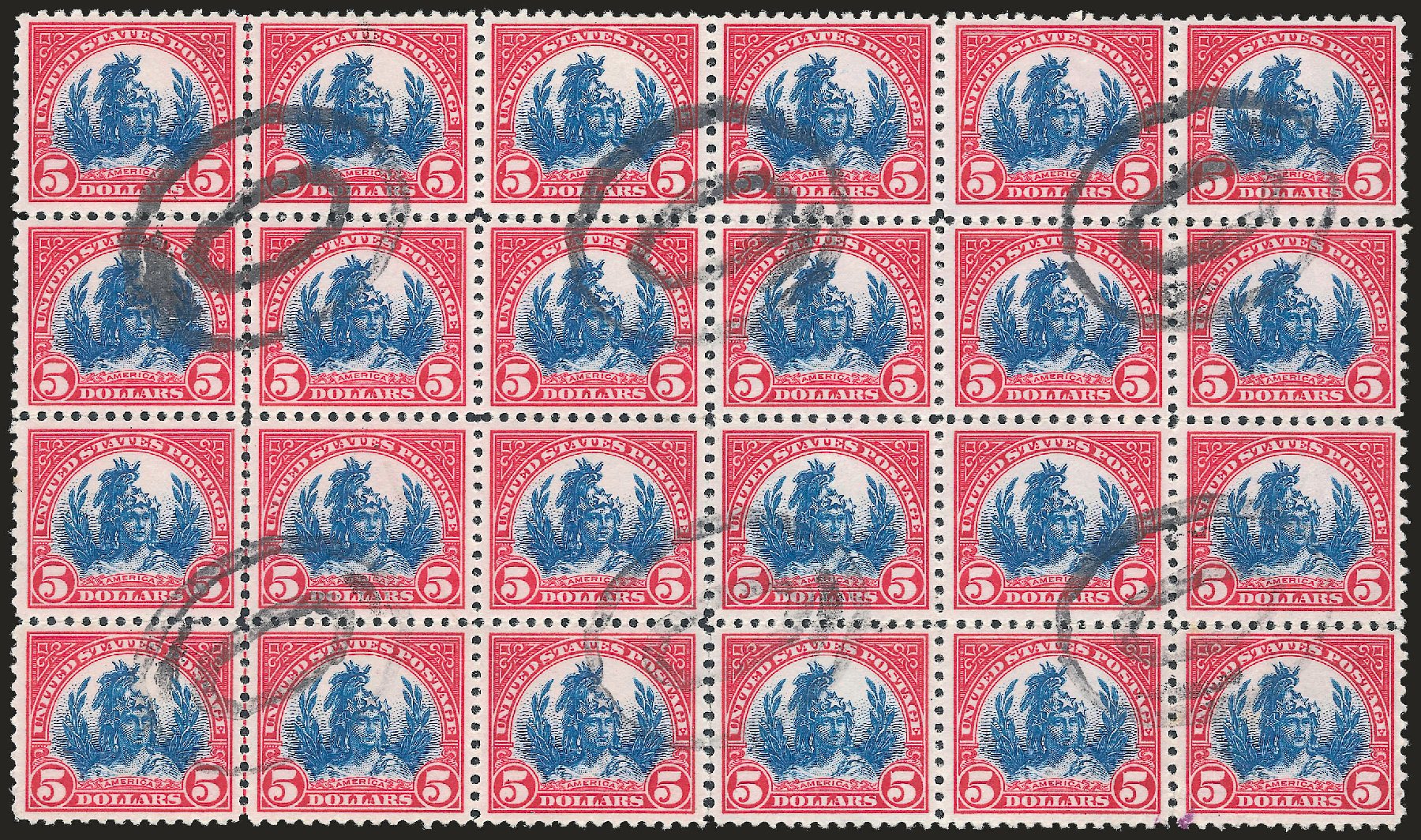 US Stamps Price Scott Catalog # 573 - 1923 US$5.00 Freedom Statue Perf 11. Robert Siegel Auction Galleries, Apr 2010, Sale 984, Lot 996