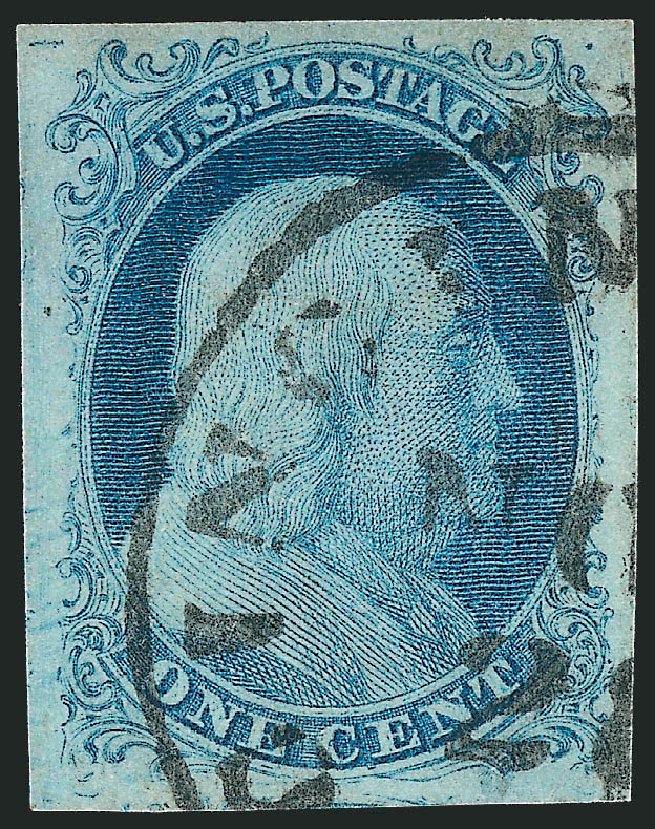 Value of US Stamp Scott Catalogue #5A: 1851 1c Franklin. Robert Siegel Auction Galleries, Oct 2012, Sale 1032, Lot 3012