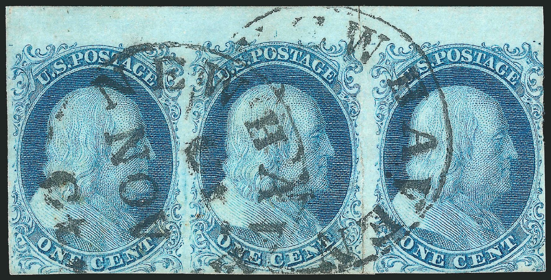 Value of US Stamp Scott Catalogue 5A - 1851 1c Franklin. Robert Siegel Auction Galleries, Dec 2012, Sale 1037, Lot 1393