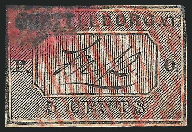 Price of US Stamps Scott Cat. 5X1: 1846 5c Brattleboro Postmasters Provisional. Robert Siegel Auction Galleries, Jun 2012, Sale 1025, Lot 20