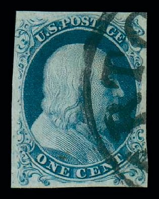 Prices of US Stamps Scott Catalog #6: 1c 1857 Franklin. Matthew Bennett International, Oct 2007, Sale 320, Lot 367