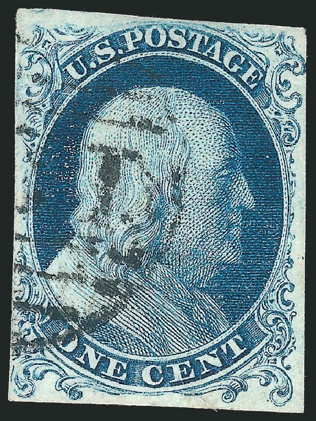 Costs of US Stamp Scott Catalog 6: 1857 1c Franklin. Robert Siegel Auction Galleries, Dec 2012, Sale 1037, Lot 1397