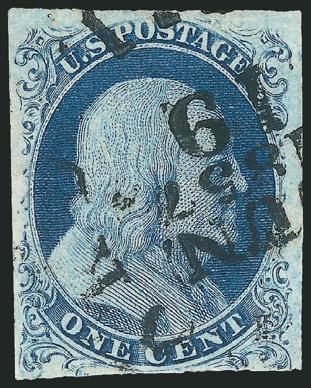 Value of US Stamp Scott Catalog 6 - 1c 1857 Franklin. Robert Siegel Auction Galleries, Sep 2010, Sale 994, Lot 1088