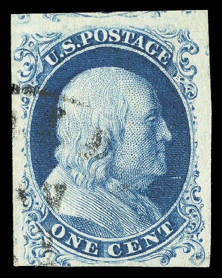 Value of US Stamp Scott Catalog #6 - 1c 1857 Franklin. Matthew Bennett International, Sep 2012, Sale 345, Lot 9