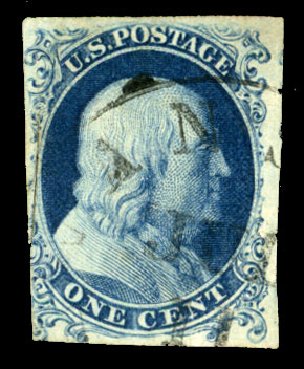 Cost of US Stamps Scott Catalogue #6 - 1c 1857 Franklin. Cherrystone Auctions, Jul 2013, Sale 201307, Lot 9