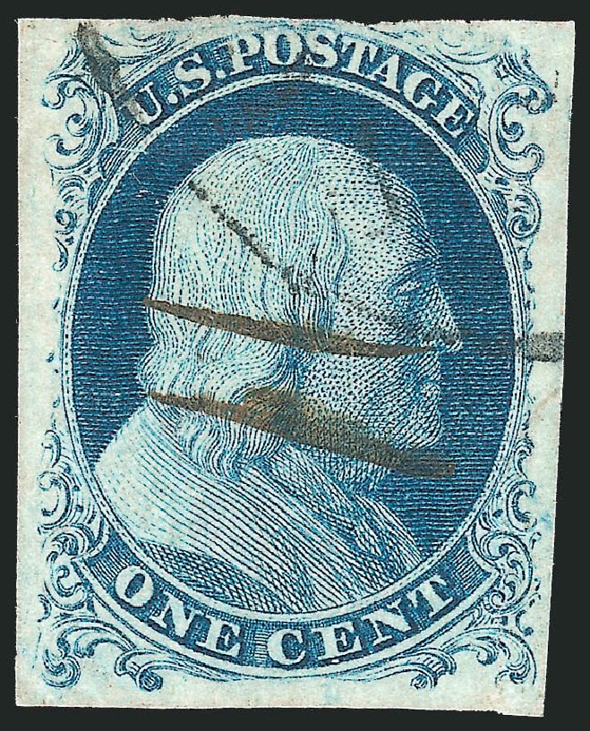 Cost of US Stamps Scott Cat. #6 - 1857 1c Franklin. Robert Siegel Auction Galleries, Dec 2012, Sale 1037, Lot 1399