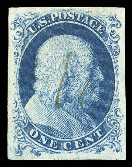 Price of US Stamps Scott Catalogue #6: 1c 1857 Franklin. Matthew Bennett International, Sep 2012, Sale 345, Lot 10
