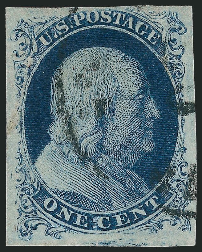 US Stamps Prices Scott Catalog # 6 - 1857 1c Franklin. Robert Siegel Auction Galleries, Sep 2010, Sale 994, Lot 1090