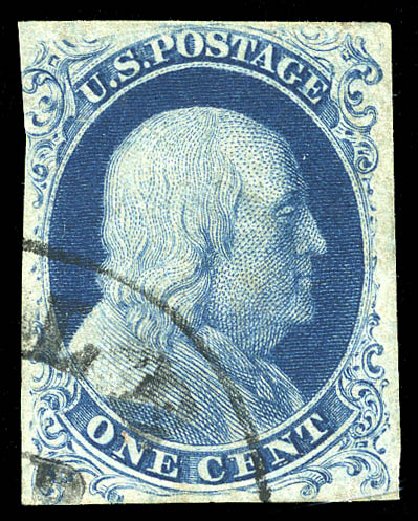 Cost of US Stamp Scott Catalogue # 6 - 1857 1c Franklin. Matthew Bennett International, May 2014, Sale 350, Lot 14