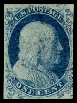 US Stamp Prices Scott Catalog 6 - 1c 1857 Franklin. Daniel Kelleher Auctions, Mar 2014, Sale 648, Lot 2005