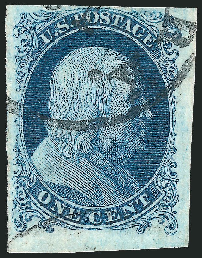 US Stamps Values Scott 6 - 1c 1857 Franklin. Robert Siegel Auction Galleries, Nov 2012, Sale 1034, Lot 25