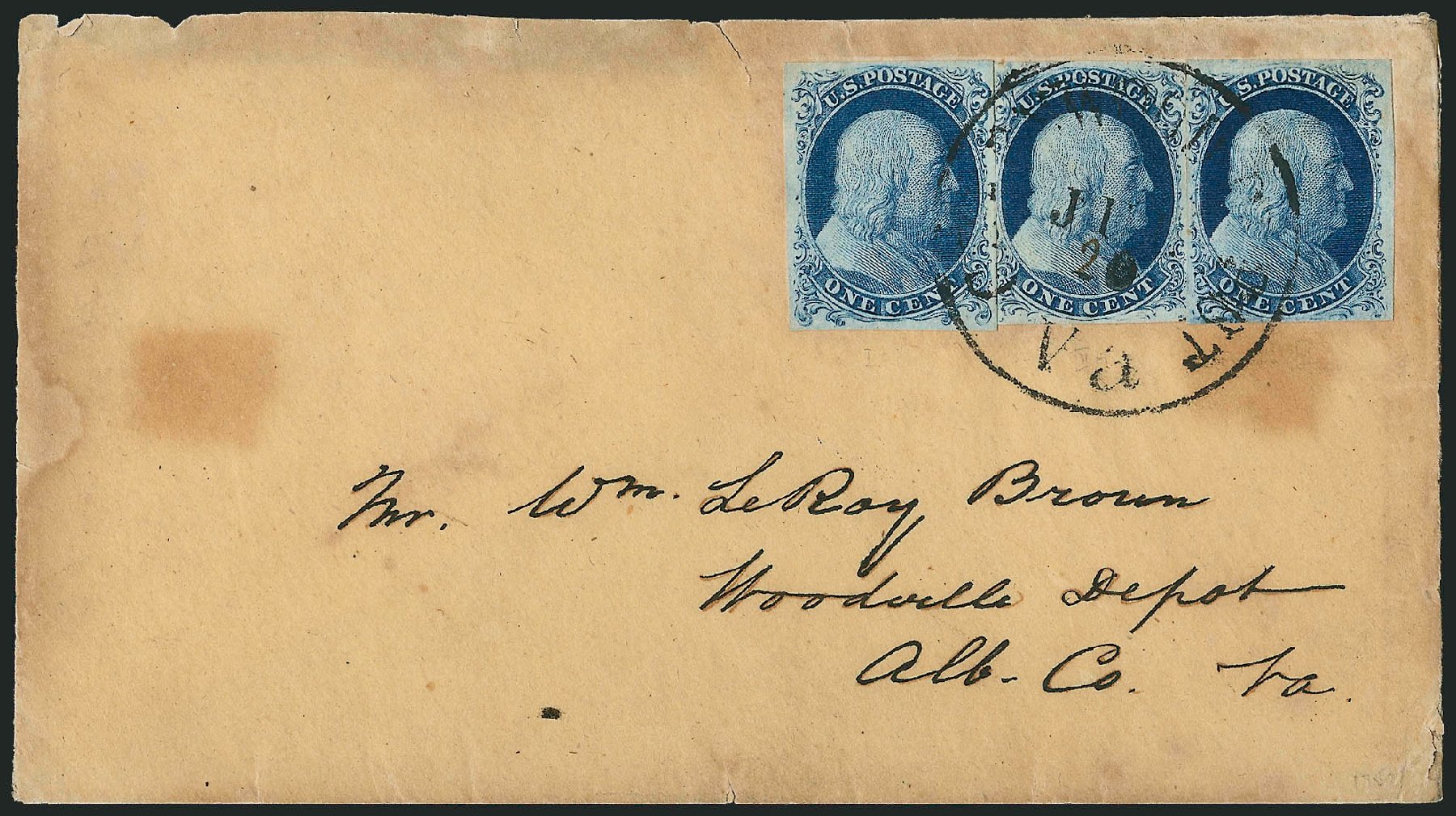 Values of US Stamp Scott Catalogue # 6 - 1c 1857 Franklin. Robert Siegel Auction Galleries, Sep 2010, Sale 994, Lot 1085