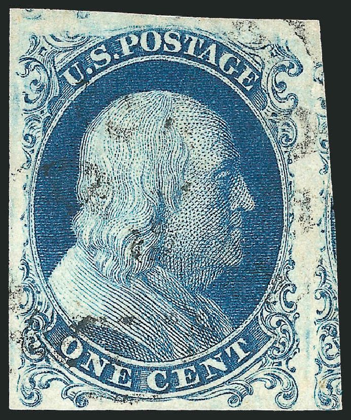Cost of US Stamps Scott Catalogue # 6 - 1857 1c Franklin. Robert Siegel Auction Galleries, Oct 2012, Sale 1032, Lot 3013