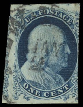Costs of US Stamps Scott Catalogue # 6: 1857 1c Franklin. Daniel Kelleher Auctions, Jun 2012, Sale 630, Lot 1206