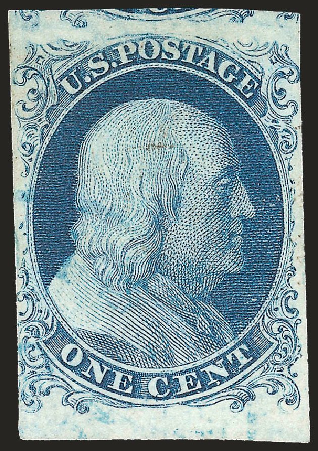 US Stamps Values Scott # 6 - 1c 1857 Franklin. Robert Siegel Auction Galleries, Apr 2009, Sale 972, Lot 3016