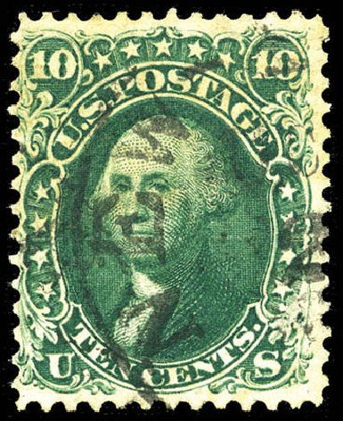 US Stamps Prices Scott Cat. # 62B - 10c 1861 Washington. Matthew Bennett International, Mar 2012, Sale 344, Lot 4258