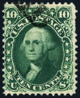 Price of US Stamps Scott Catalogue # 62B - 10c 1861 Washington. Harmer-Schau Auction Galleries, May 2013, Sale 97, Lot 328