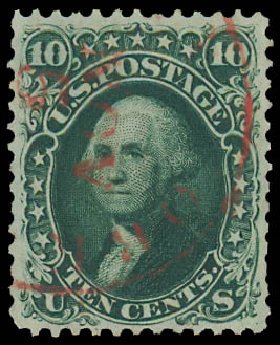 Costs of US Stamp Scott Catalog #62B - 10c 1861 Washington. Daniel Kelleher Auctions, Jan 2012, Sale 628, Lot 239