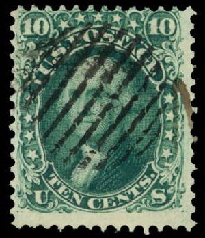 US Stamp Values Scott # 62B: 1861 10c Washington. Daniel Kelleher Auctions, Sep 2013, Sale 639, Lot 3169