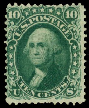 Cost of US Stamp Scott # 62B - 10c 1861 Washington. Daniel Kelleher Auctions, May 2014, Sale 652, Lot 139