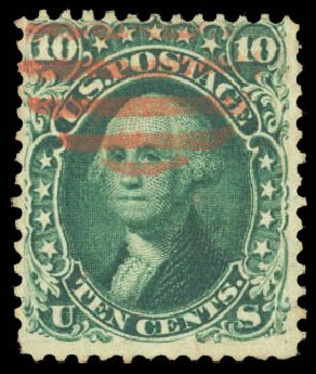 US Stamps Prices Scott #62B - 10c 1861 Washington. Daniel Kelleher Auctions, Aug 2015, Sale 672, Lot 2249