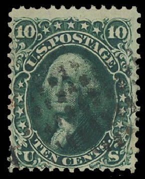 Price of US Stamp Scott Cat. 62B - 10c 1861 Washington. Daniel Kelleher Auctions, Apr 2012, Sale 629, Lot 180
