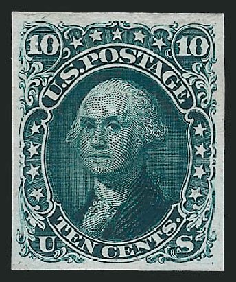 Value of US Stamps Scott # 62B - 1861 10c Washington. Robert Siegel Auction Galleries, Dec 2012, Sale 1037, Lot 1050