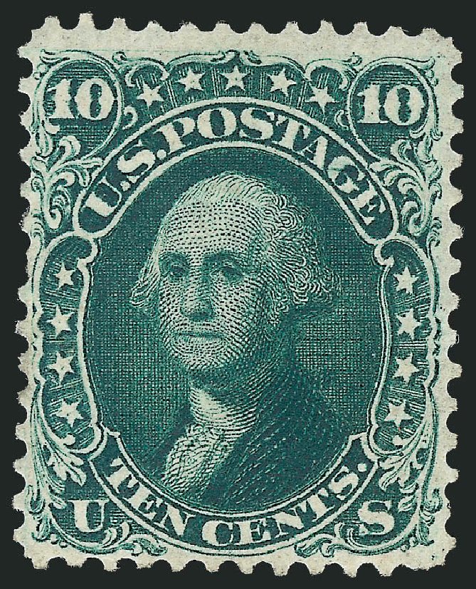 US Stamp Values Scott Catalogue #62B - 10c 1861 Washington. Robert Siegel Auction Galleries, Oct 2010, Sale 997, Lot 5330
