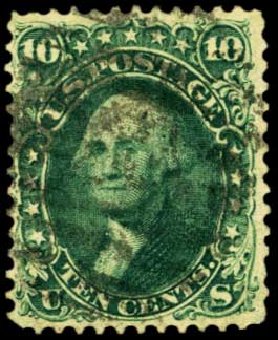 Prices of US Stamps Scott 62B - 10c 1861 Washington. Harmer-Schau Auction Galleries, Feb 2012, Sale 92, Lot 851