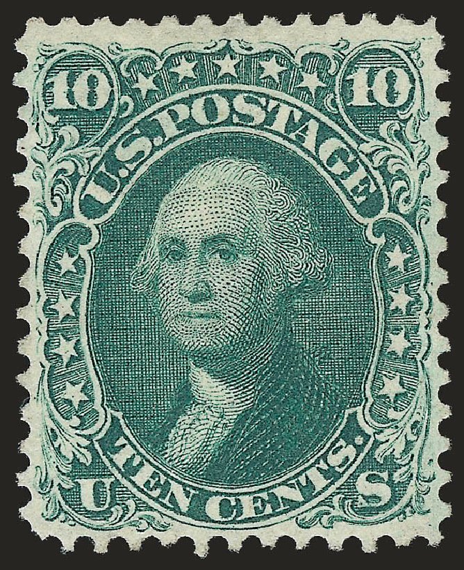 US Stamps Values Scott Catalogue #62B: 10c 1861 Washington. Robert Siegel Auction Galleries, Jun 2009, Sale 975, Lot 1241