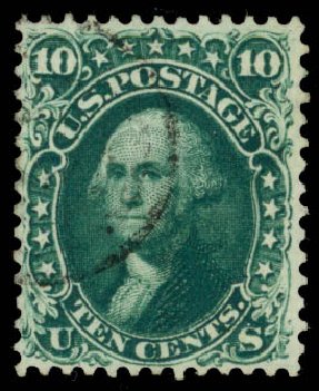Prices of US Stamps Scott #62B - 1861 10c Washington. Daniel Kelleher Auctions, Oct 2014, Sale 660, Lot 2074