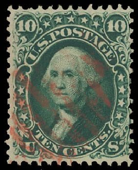Price of US Stamp Scott # 62B - 1861 10c Washington. Daniel Kelleher Auctions, Jun 2012, Sale 630, Lot 1275