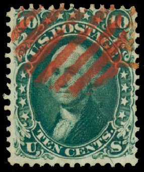 Costs of US Stamps Scott Cat. 62B - 10c 1861 Washington. Daniel Kelleher Auctions, Mar 2014, Sale 648, Lot 2035