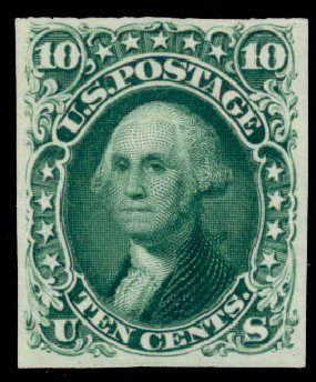 Value of US Stamp Scott #62B - 10c 1861 Washington. Daniel Kelleher Auctions, Sep 2014, Sale 655, Lot 205