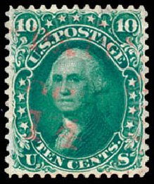 US Stamp Values Scott 62B - 1861 10c Washington. Schuyler J. Rumsey Philatelic Auctions, Apr 2015, Sale 60, Lot 2015