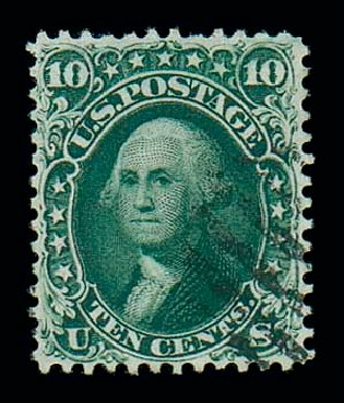 US Stamps Value Scott Catalogue # 62B - 10c 1861 Washington. Matthew Bennett International, Dec 2007, Sale 325, Lot 1502