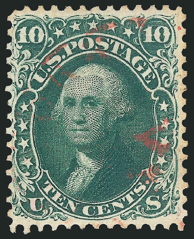 Value of US Stamp Scott Catalog 62B - 10c 1861 Washington. Robert Siegel Auction Galleries, Oct 2011, Sale 1014, Lot 1162