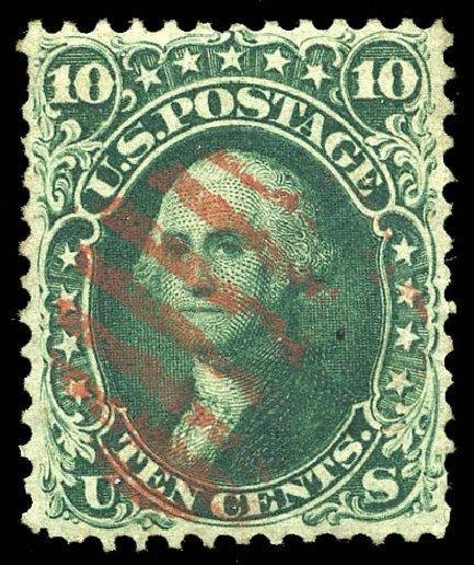 Values of US Stamp Scott Catalog #62B - 10c 1861 Washington. Matthew Bennett International, May 2014, Sale 350, Lot 103