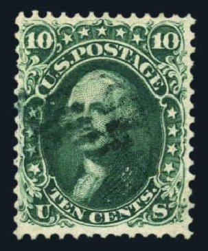 US Stamp Prices Scott 62B: 1861 10c Washington. Harmer-Schau Auction Galleries, Aug 2014, Sale 102, Lot 1693