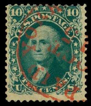 Price of US Stamp Scott Catalogue 62B: 10c 1861 Washington. Daniel Kelleher Auctions, Apr 2013, Sale 636, Lot 93