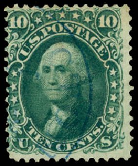 Price of US Stamps Scott Catalogue 62B - 1861 10c Washington. Daniel Kelleher Auctions, Sep 2014, Sale 655, Lot 206