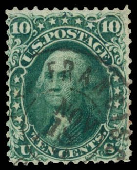 Cost of US Stamp Scott Catalog 62B: 10c 1861 Washington. Daniel Kelleher Auctions, Oct 2014, Sale 660, Lot 2076
