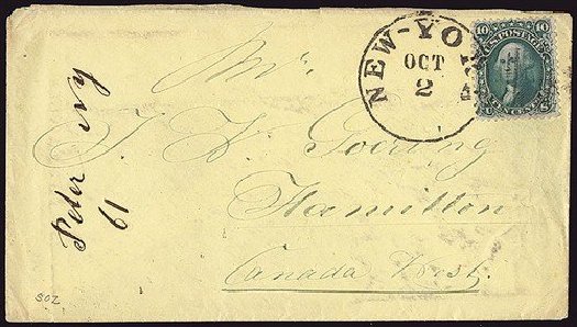 Cost of US Stamps Scott Catalog # 62B - 1861 10c Washington. Spink Shreves Galleries, Jan 2014, Sale 146, Lot 196