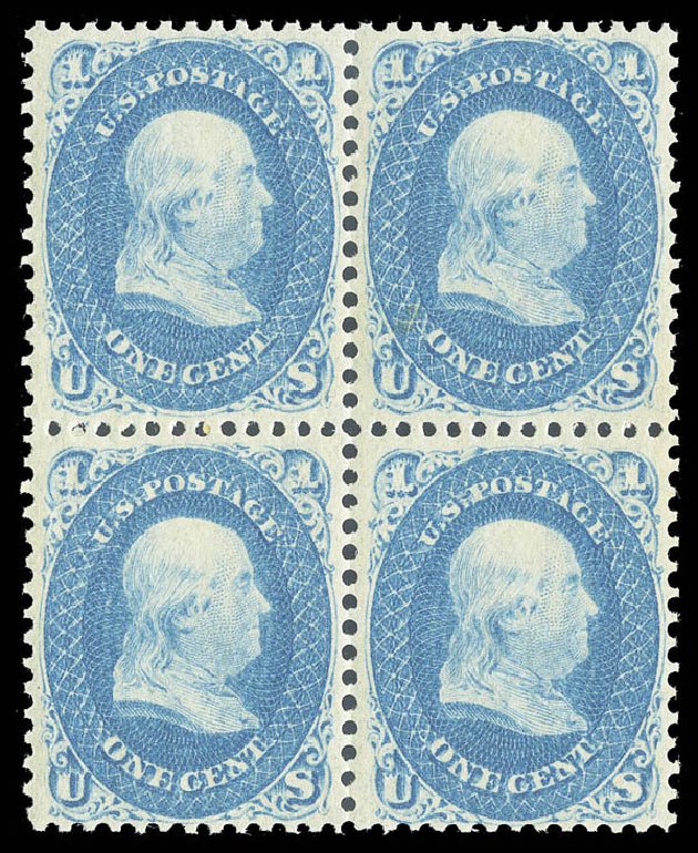 Price of US Stamps Scott Catalog #63: 1861 1c Franklin. Matthew Bennett International, Sep 2012, Sale 345, Lot 87